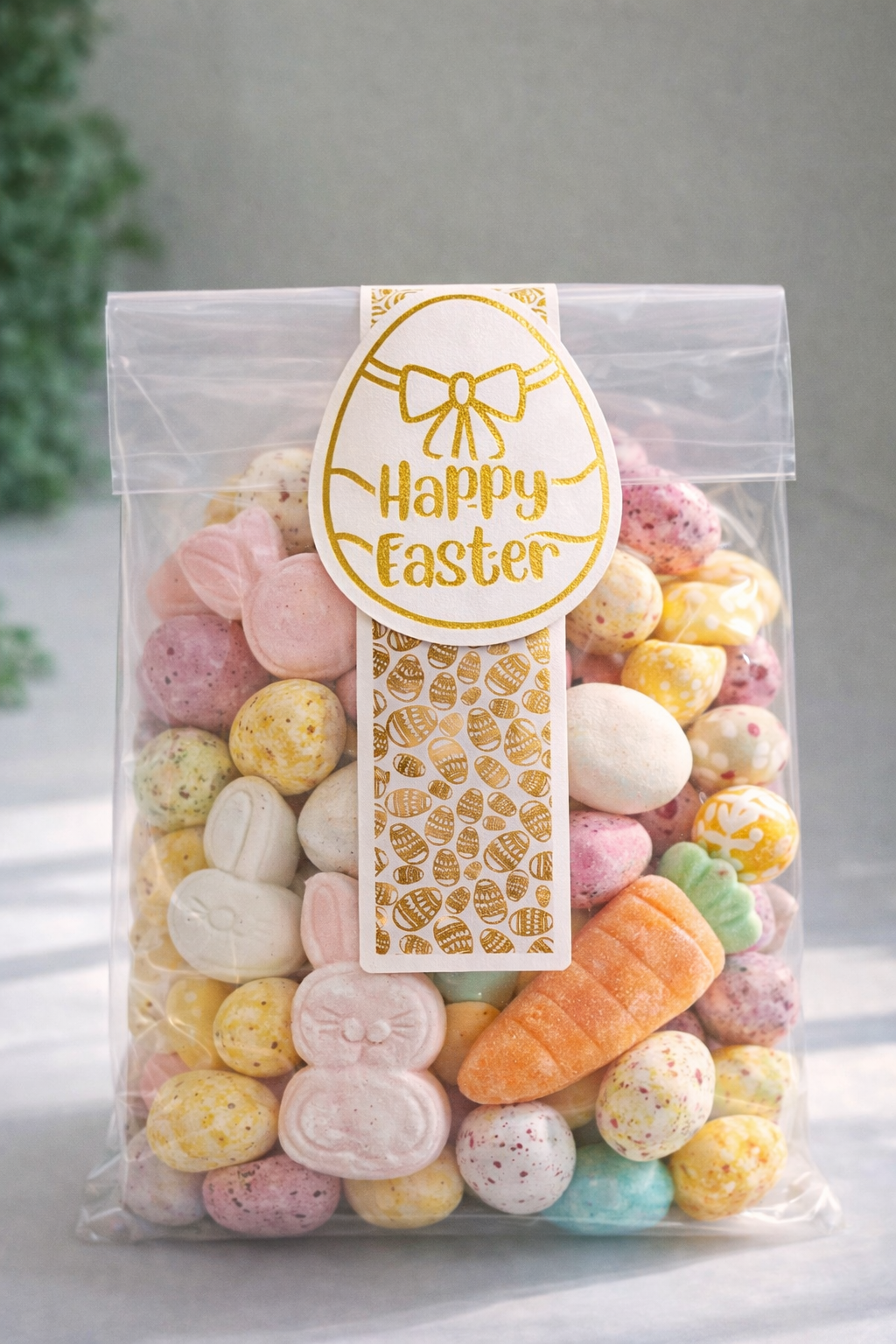 Easter theme foiled strip seal stickers