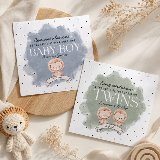 New baby lion card