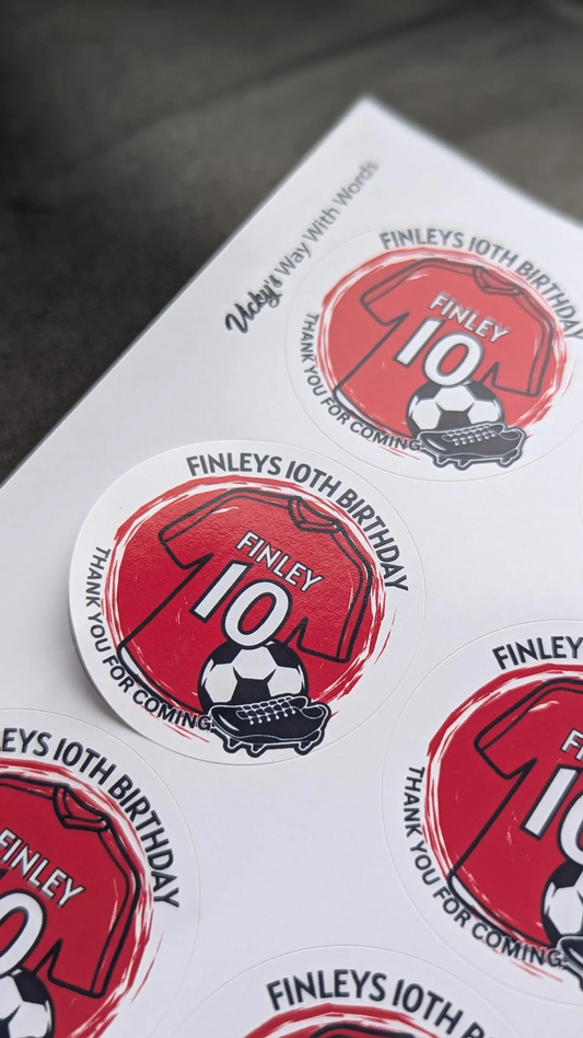 Football shirt party stickers