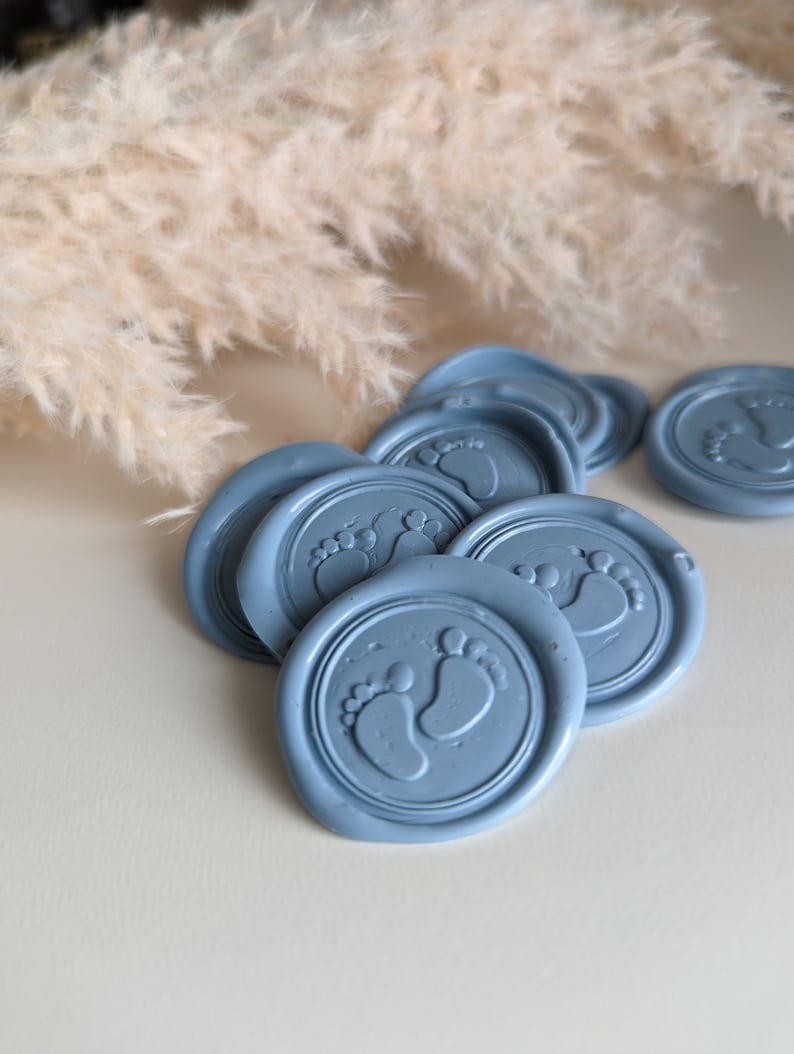 Baby feet wax seal embellishments