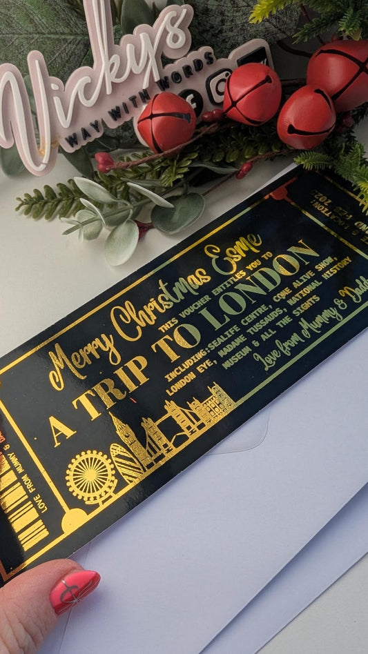 Gloss foiled fake immitation gift ticket