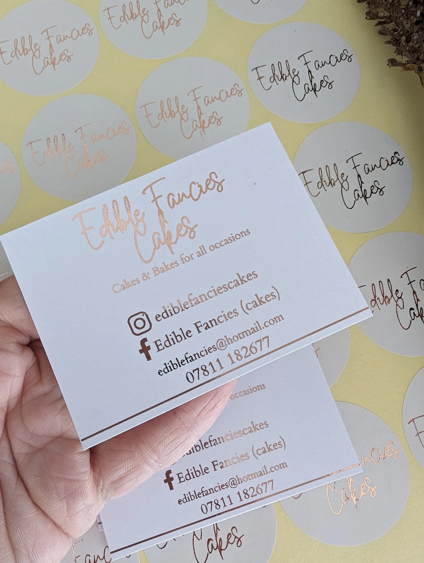 Foil print business cards