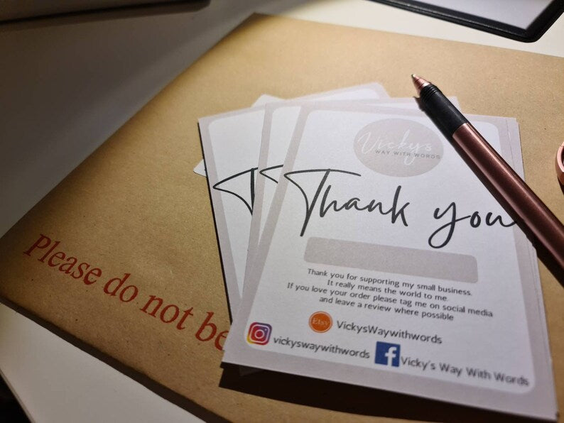 Personalised business logo branded portrait Thank you cards