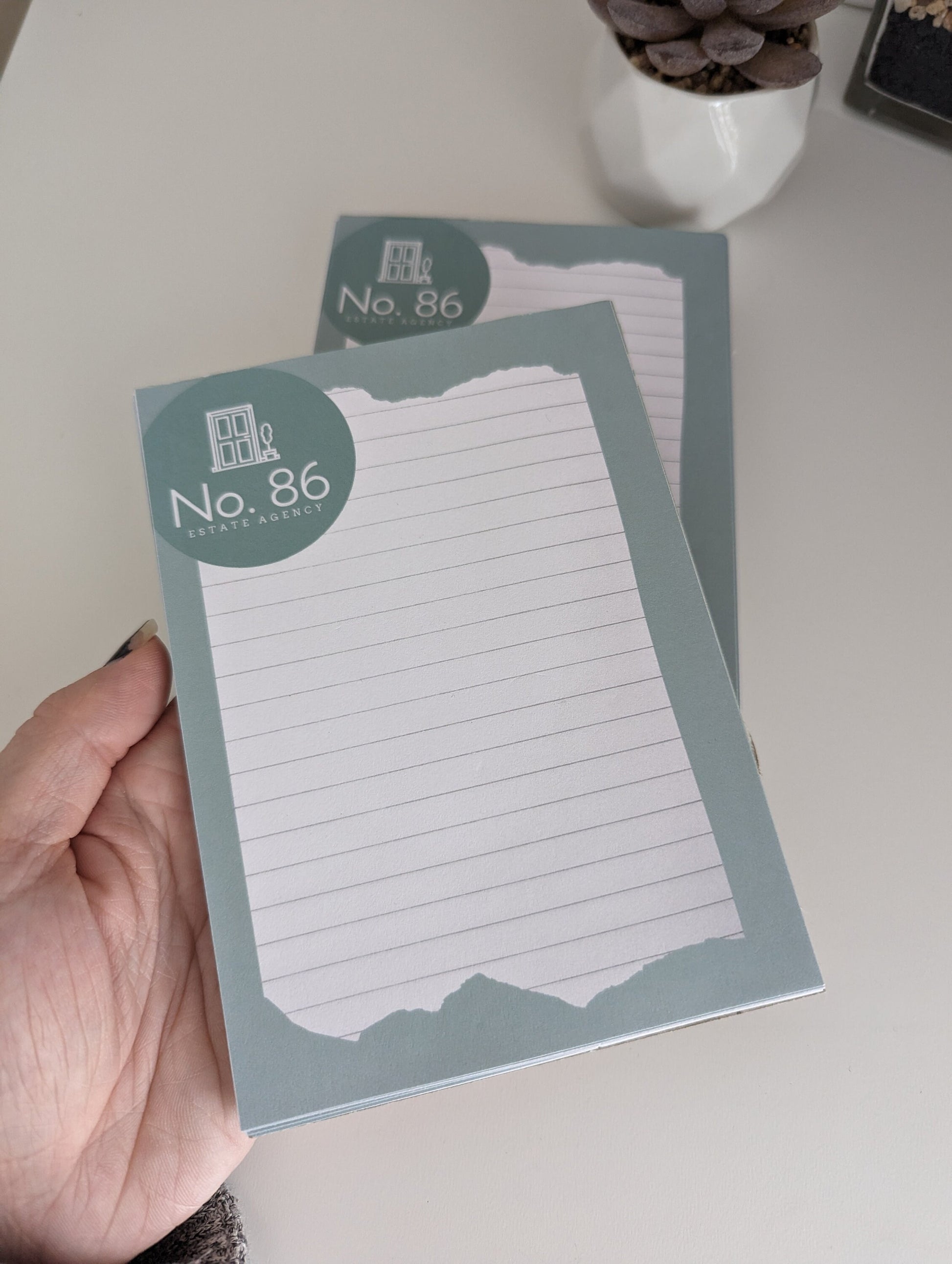 A6 small business logo tear off pad