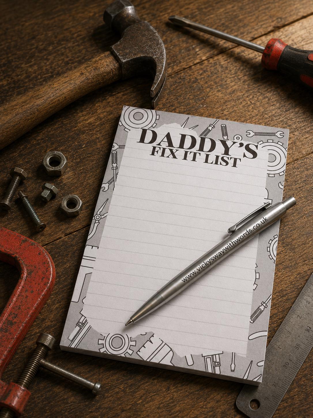Fix it list tear off gummed notepad for him A6 or A5