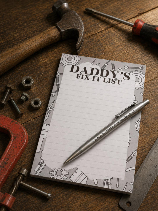 Fix it list tear off gummed notepad for him A6 or A5