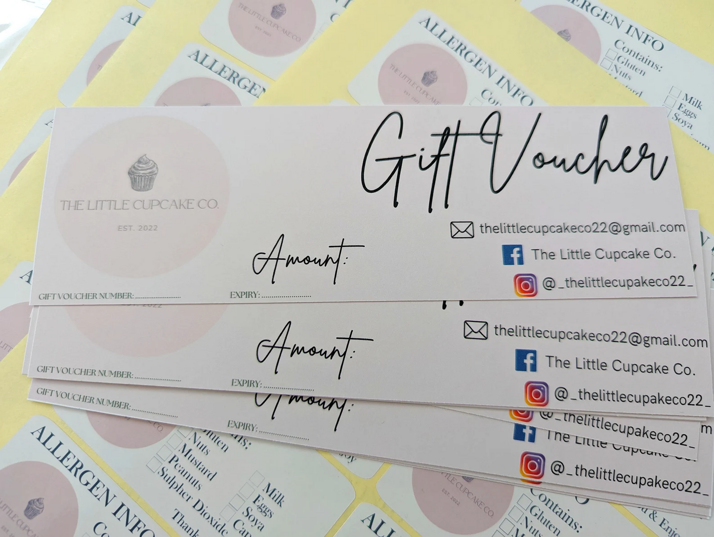 Custom small business gift vouchers