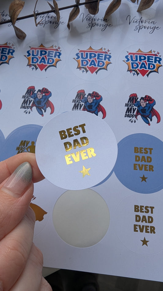 Best Dad ever Fathers day foil stickers
