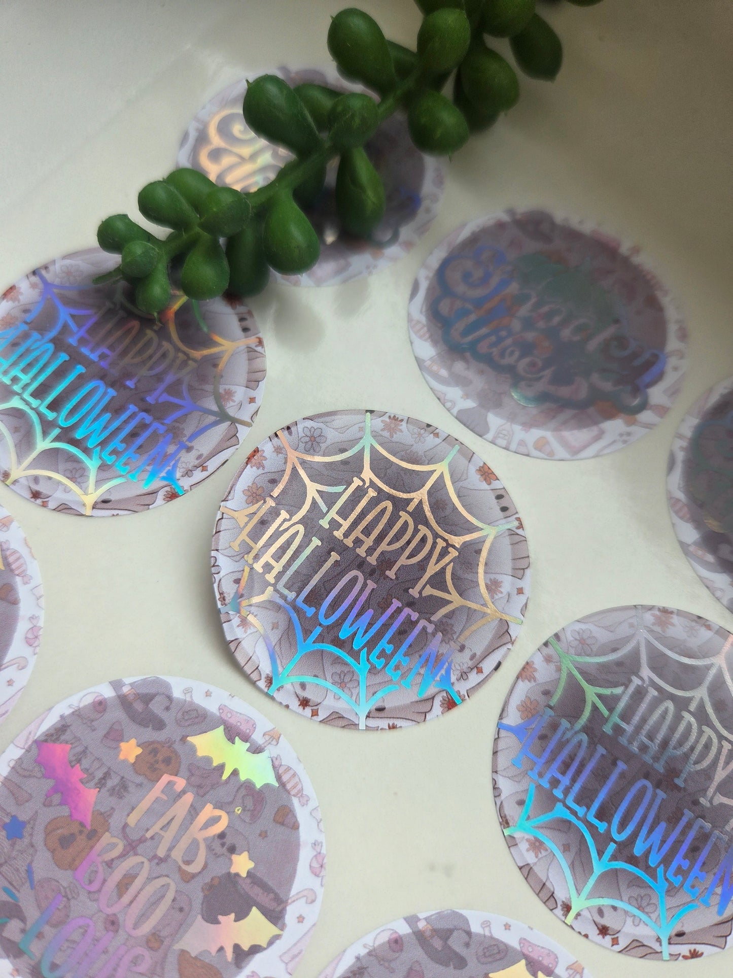 Halloween part print and foil cute stickers