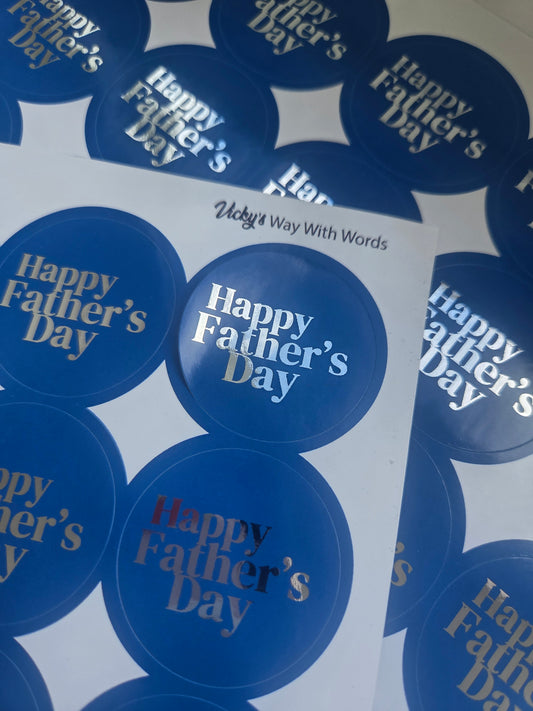 Fathers day foiled text gloss stickers