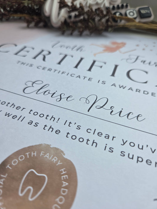Tooth fairy certificate