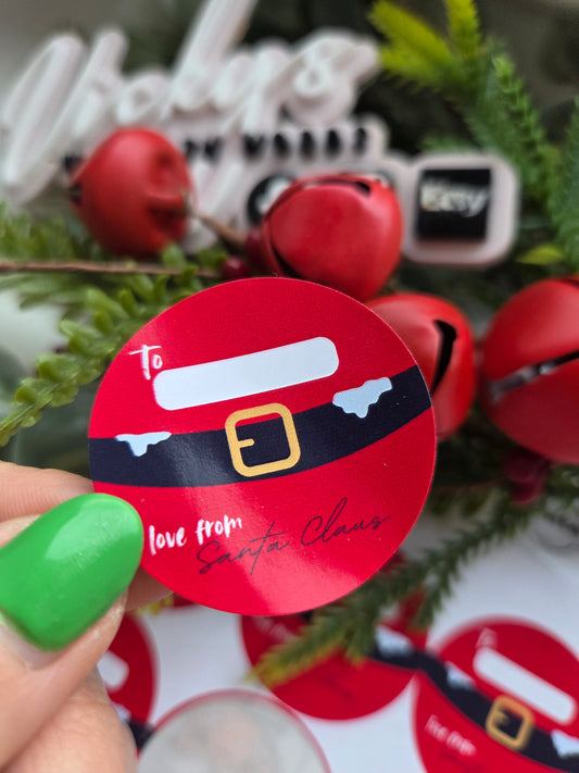 Santa belt design gloss stickers