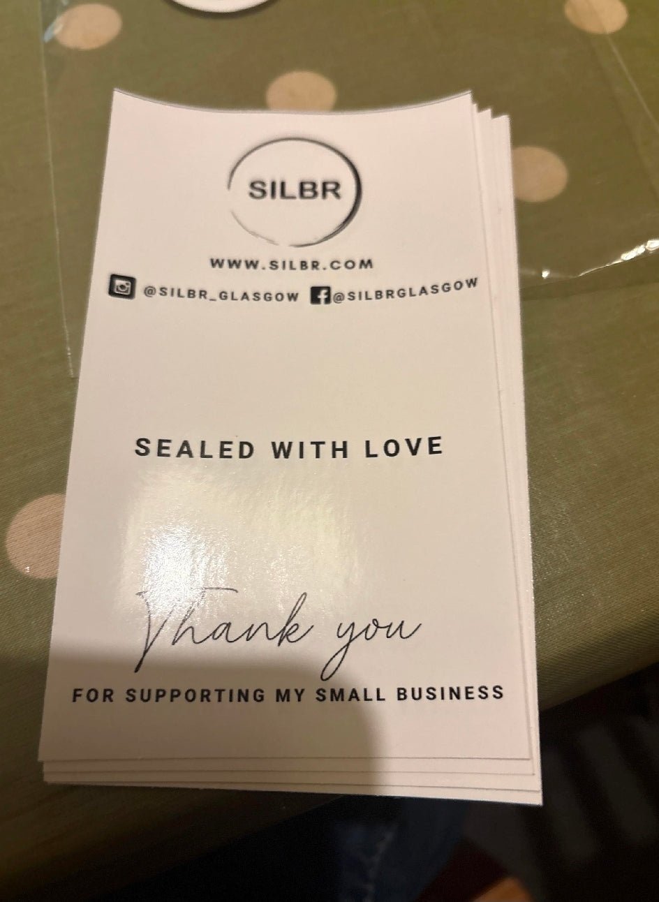 Large 13x8cm Gloss business logo packaging seal stickers