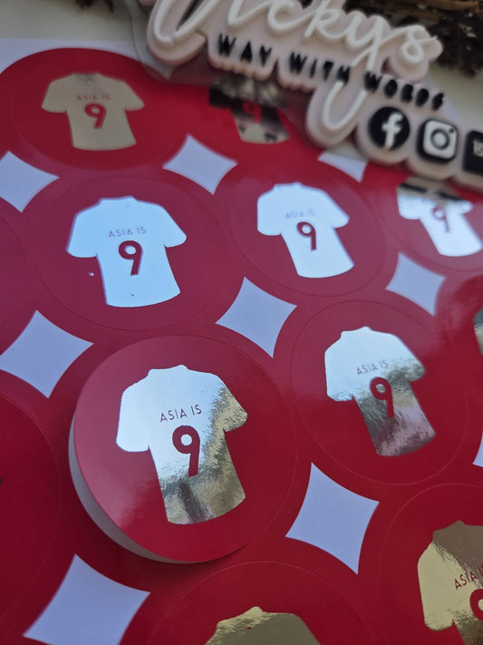 Football shirt foil party personalised stickers