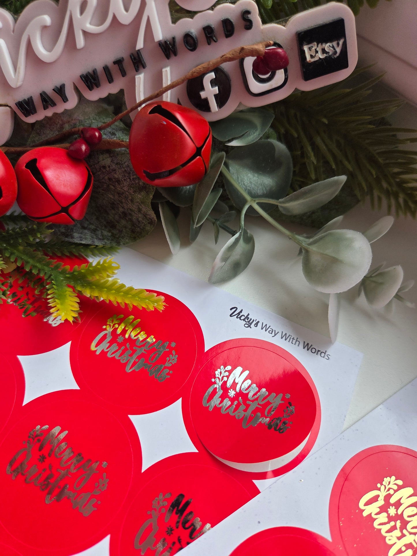 Foil Merry Christmas stickers