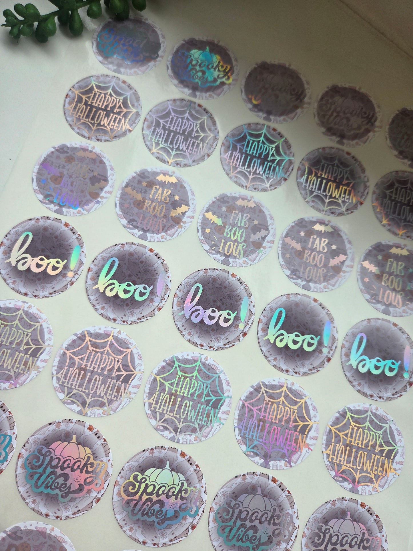 Halloween part print and foil cute stickers