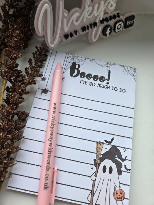 halloween ghost Boo a6 tear off notepad