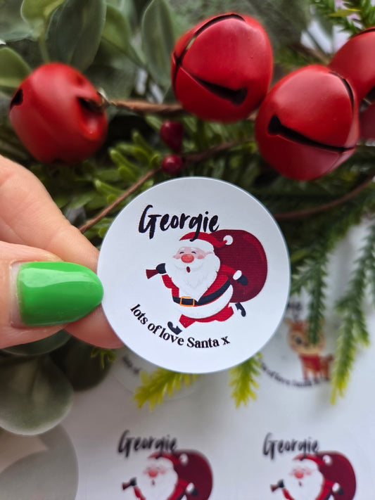Gloss santa and sack Christmas stickers