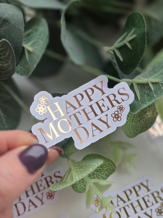 Mothers Day offset custom cut shaped foil stickers