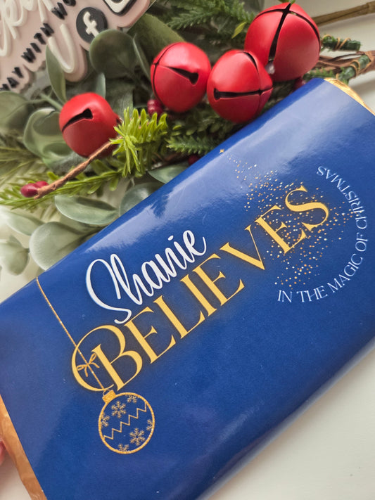 Festive chocolate bar wrapper
