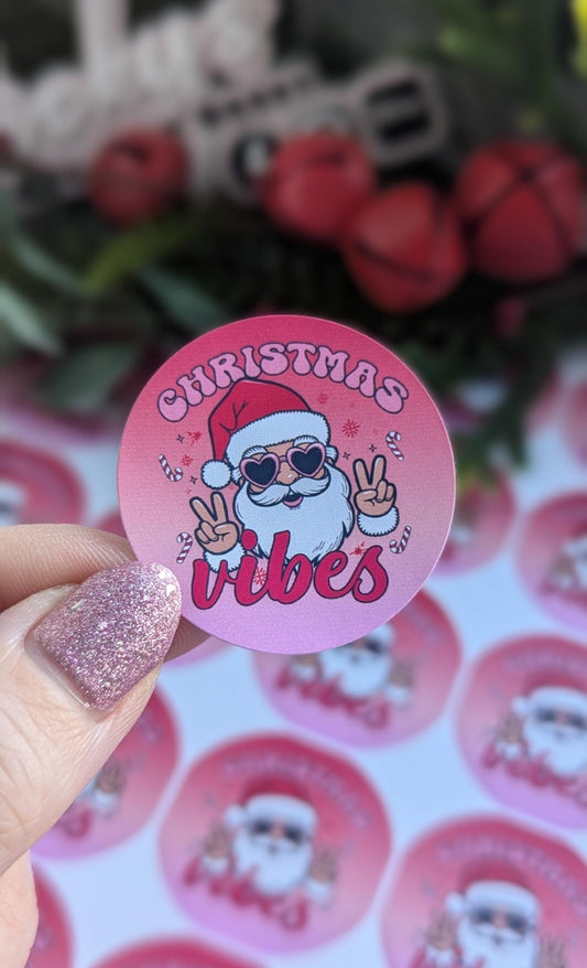 Santa christmas vibes gloss stickers