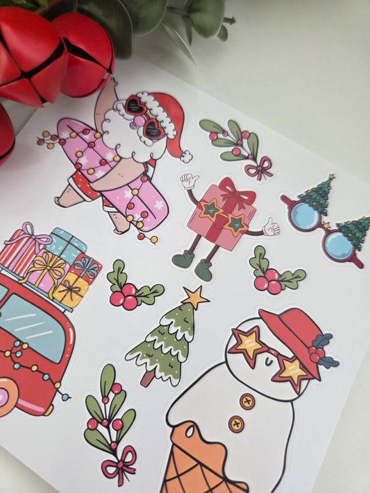Planner/journal cute funky Christmas stickers