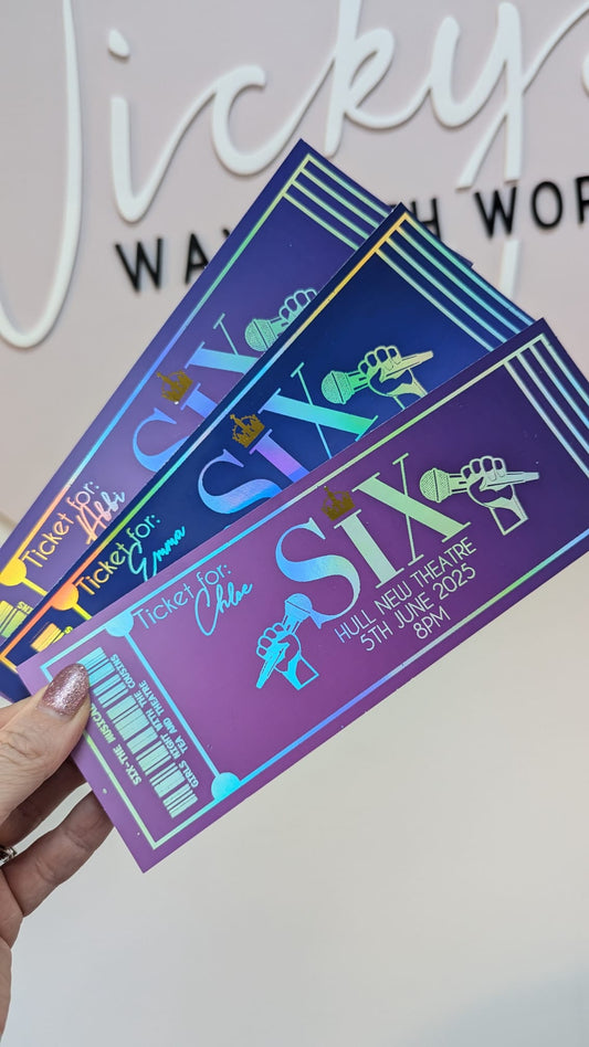 Gloss foiled fake immitation gift ticket