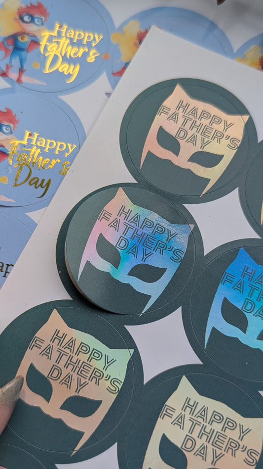 Super Dad Fathers day superhero stickers