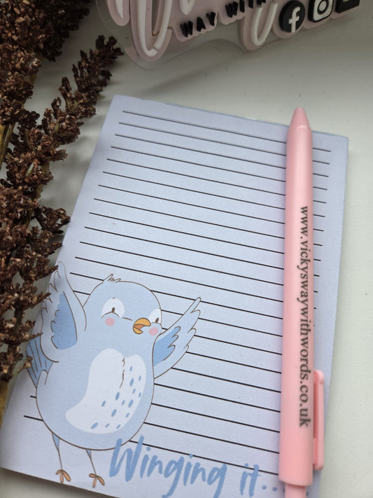 Winging it A6 tear off notepad