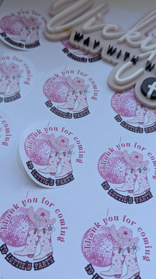 Cowgirl rodeo party stickers